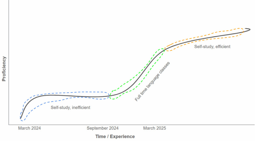 Spanish learning curve